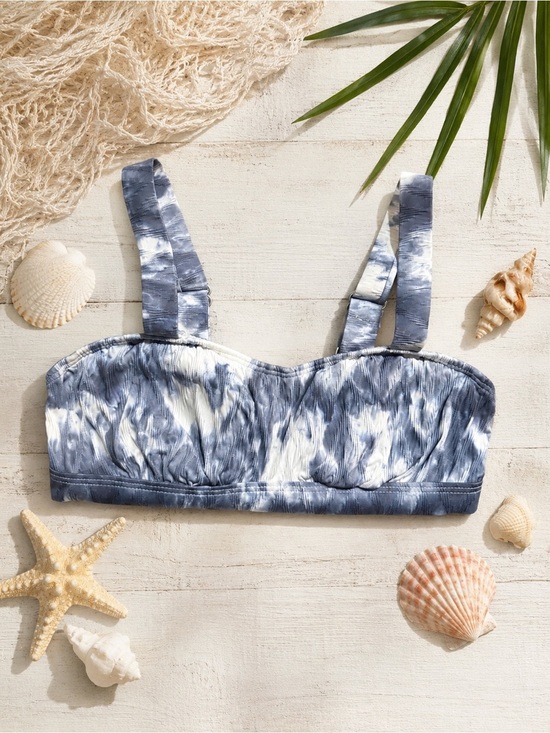 Athleta Other - Athleta Women’s Blue & White Tie Dye Swim Top Size 32 B/C Underwire